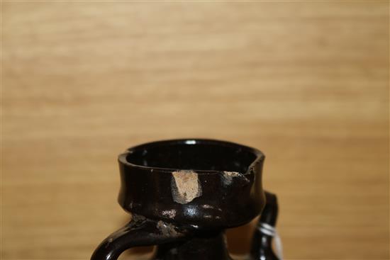 Two Chinese henan type pouring vessels, a Tang dynasty bowl and Five Dynasties terracotta bowl